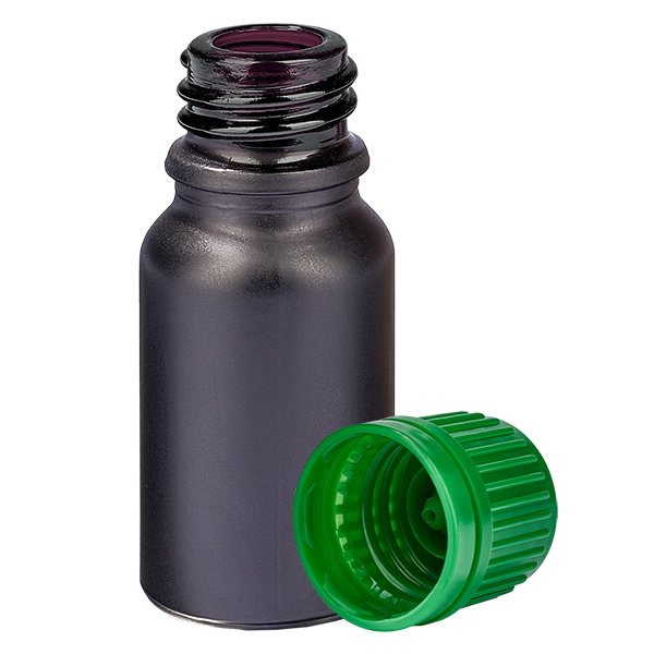 10ml lahvička 11mm šroubovací uzávěr zelený s pojistkou proti manipulaci BlackLine UT18/10 10ml lahvička 11mm šroubovací uzávěr zelený s pojistkou proti manipulaci BlackLine UT18/10