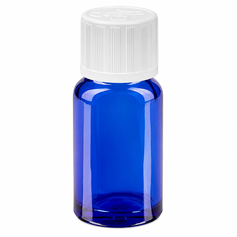 10ml láhev 11mm šroubovací uzávěr bílý standardní dětská pojistka BlueLine UT18/10 10ml láhev 11mm šroubovací uzávěr bílý standardní dětská pojistka BlueLine UT18/10