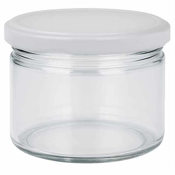 540ml kulatá sklenice s víčkem BasicSeal bílá UNiTWIST