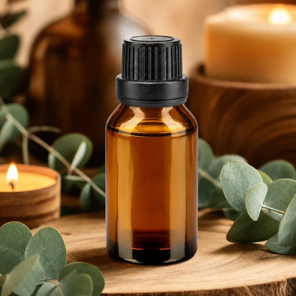 Braune Apothekerflasche 30ml mit schwarzem Sicherheitsverschluss aus UV-Schutzglas