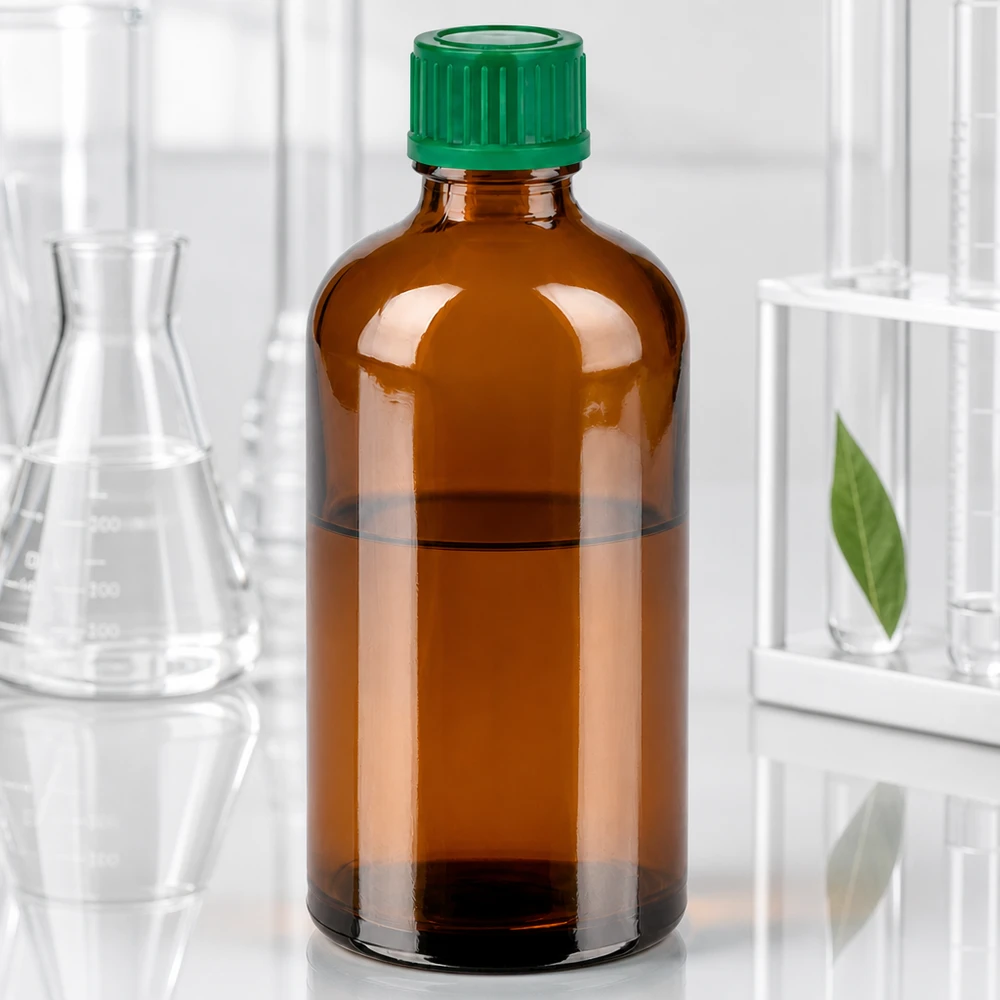 100ml lahvička 11mm šroubovací uzávěr zelená Standard BrownLine UT18/100 Laborgeprüfte braune Glasflasche 100ml mit 11mm Öffnung für präzises Befüllen und Entleeren