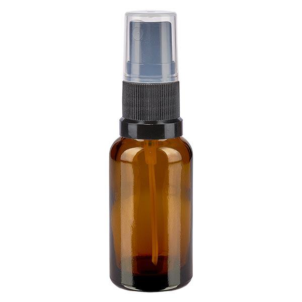Lékárenská lahvička hnědá 20ml s rozprašovačem černá Lékárenská lahvička hnědá 20ml s rozprašovačem černá