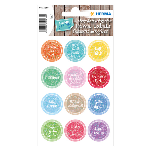 Samolepka &quot;Hip gold&quot; (24 samolepek se t&#345;pytkami) &#248;24mm