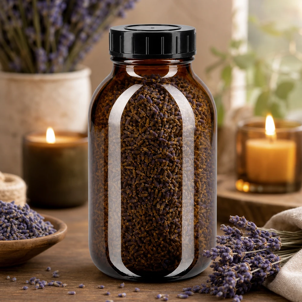 Professionelle 500ml Braunglasflasche mit Schraubverschluss für Aromatherapie und Kosmetik