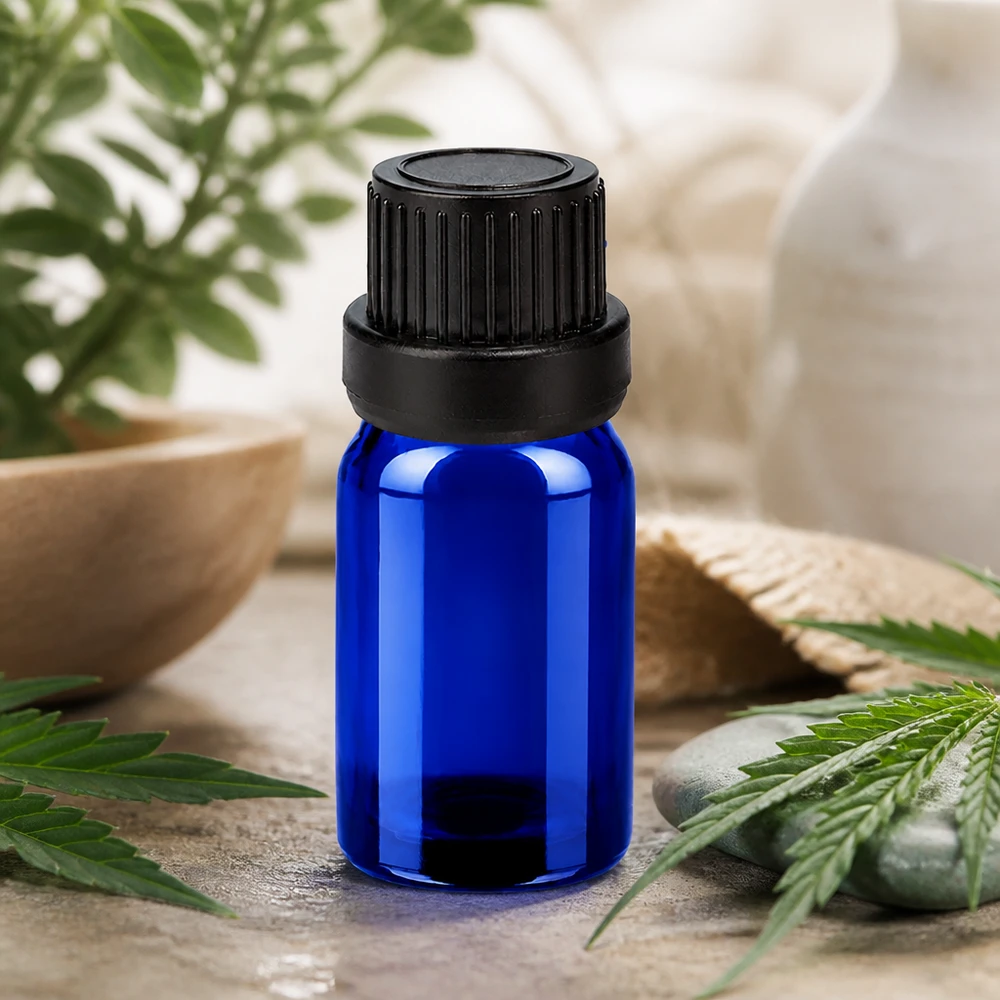 5ml lahvička s kapátkem 2mm černá s uzávěrem proti neoprávněné manipulaci BlueLine UT18/5 Stilvolle 5ml Tropfflasche in Kobaltblau mit mattschwarzem Deckel OV BlueLine UT18 Design