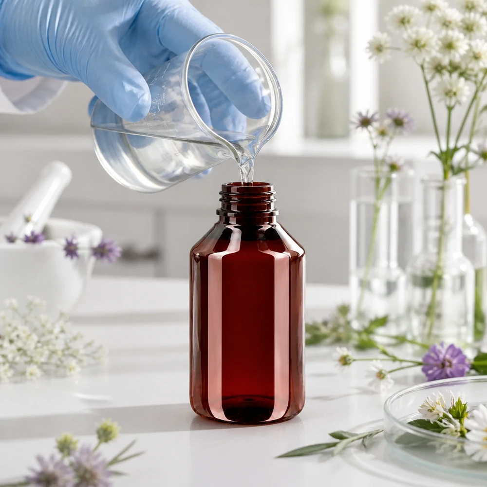 PET láhev 50ml se zeleným uzávěrem, který je odolný proti manipulaci. Malá 50ml plastová lahvička se zeleným originálním uzávěrem s dětskou pojistkou pro laboratorní použití