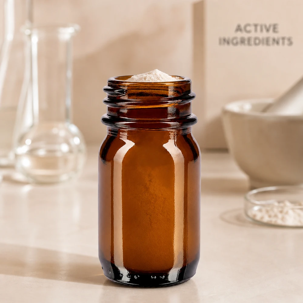 30ml láhev se širokým hrdlem jantarové sklo s uzávěrem Professionelle Braunglas Weithalsflasche 30ml für Apotheken und Labore