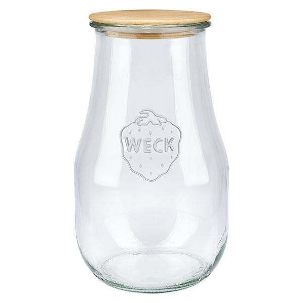 2700ml sklenice na tulip&#225;ny WECK RR100 s d&#345;ev&#283;n&#253;m v&#237;&#269;kem.