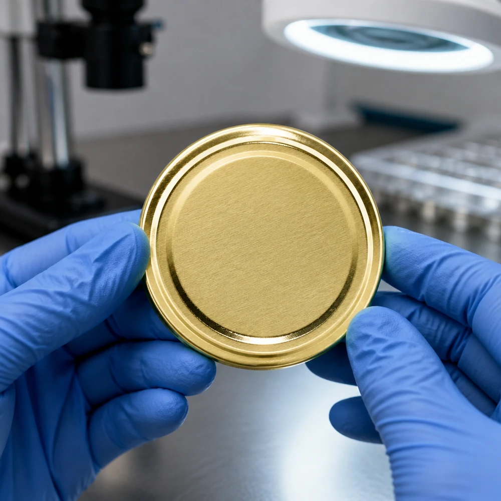 70mm víko BioSeal zlaté (TO70) UNiTWIST UNiTWIST TO70 zlaté víčko laboratorní testování kontrola kvality BioSeal BPA-NI unitemp bezpečnost potravin