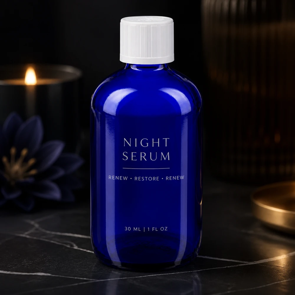Lékárenská láhev modrá 100ml kapátko uzávěr bílý dětský bezpečnostní standard. Blaue Tropfflasche aus Glas 100ml mit kindersicherem Verschluss für Pflegeprodukte