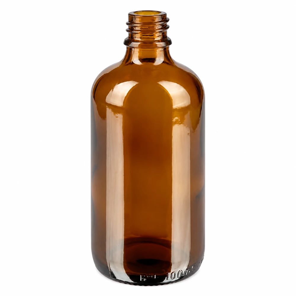 100ml lahvička s rozprašovačem bílá/průhledný standardní uzávěr BrownLine UT18/100 Premium Glasflasche 100ml mit brauner Tönung ideal für DIY Kosmetik und Aromatherapie