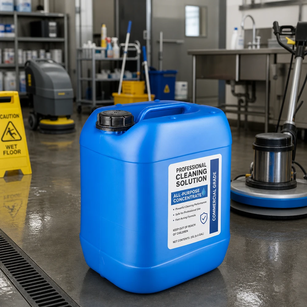Stapelbarer blauer 20 Liter Kanister mit Schraubverschluss für Industriereiniger