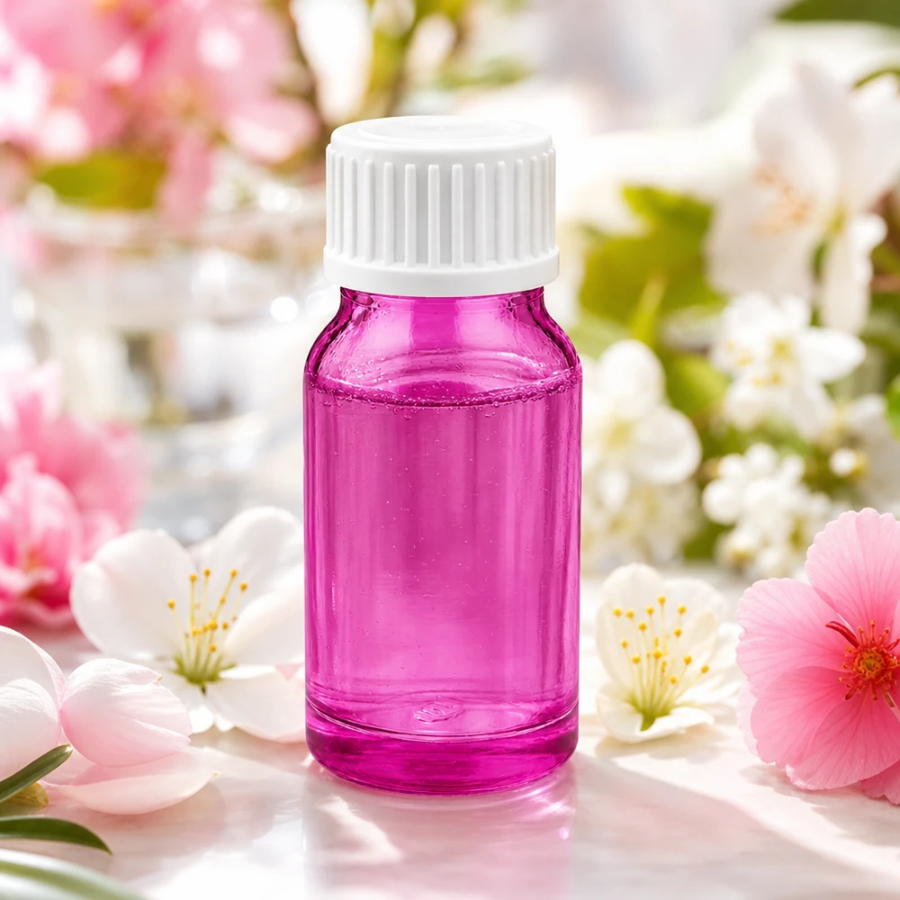 Elegante Tropfflasche 10ml in Violett mit ergonomischem Design für einfache Handhabung