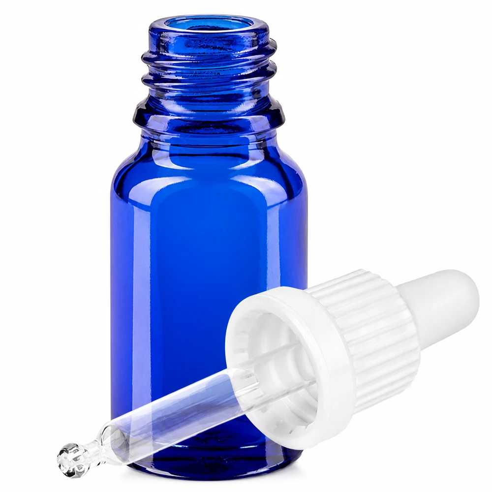 10ml pipetovací láhev bílá s uzávěrem proti neoprávněné manipulaci BlueLine UT18/10