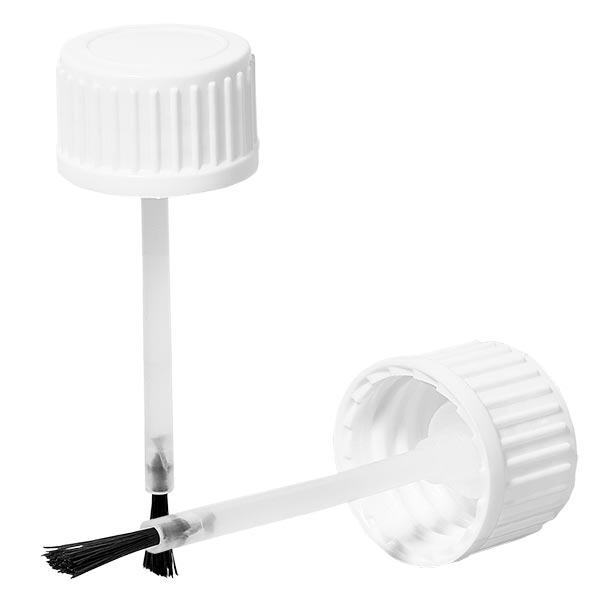 Šroubovací uzávěr + štěteček pro 20ml lahvičku bílý 18mm. Šroubovací uzávěr + štěteček pro 20ml lahvičku bílý 18mm.