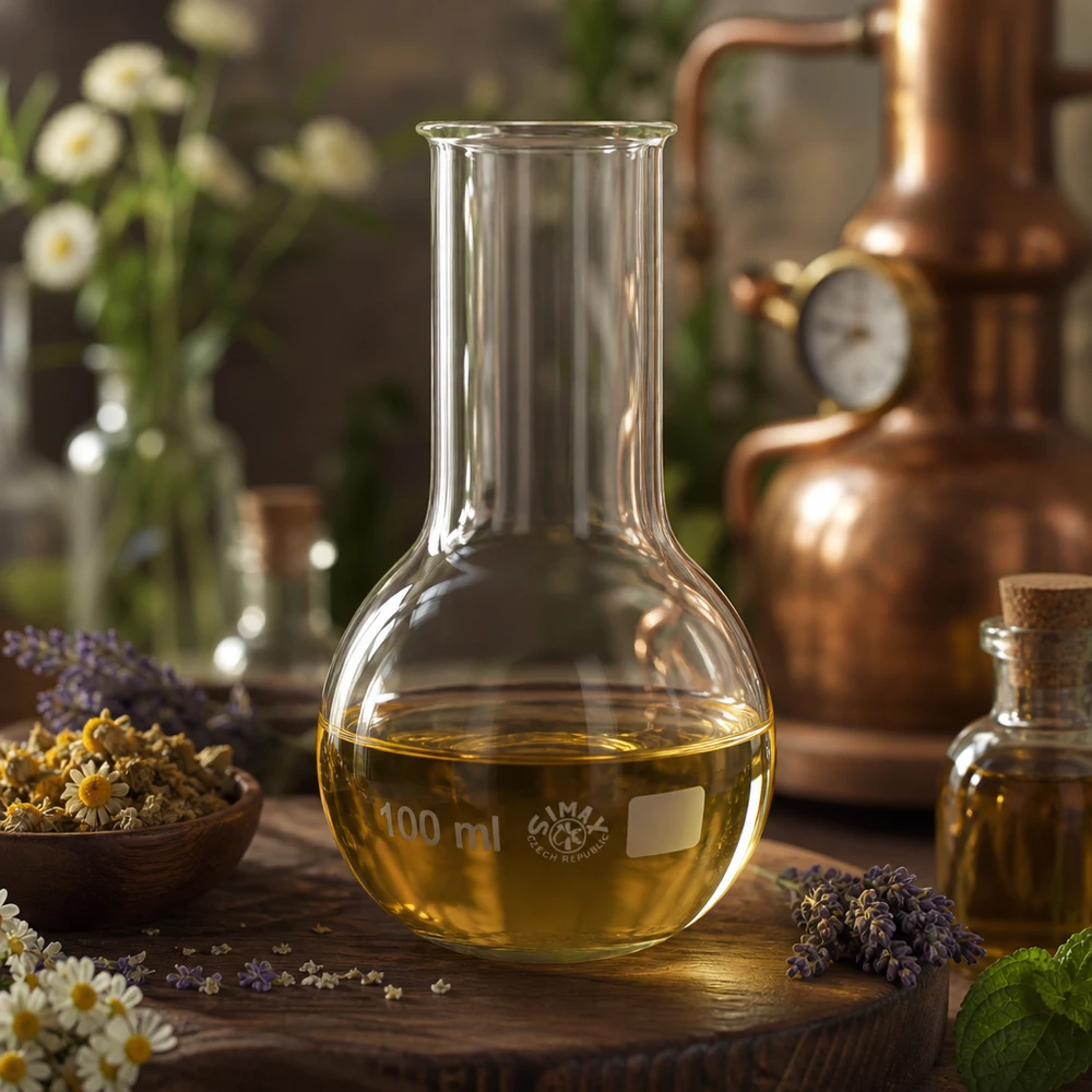 Baňka s širokým hrdlem 100ml Kolben 100ml professionell mit breiter Öffnung für Tinktur Zubereitung und Heilpflanzen Extrakte