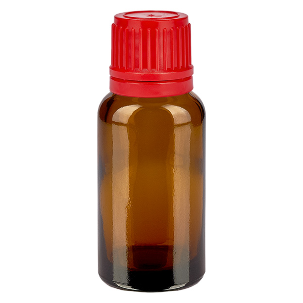20ml láhev 11mm šroubovací uzávěr červený tamper-evidentní uzávěr BrownLine UT18/20 20ml láhev 11mm šroubovací uzávěr červený tamper-evidentní uzávěr BrownLine UT18/20