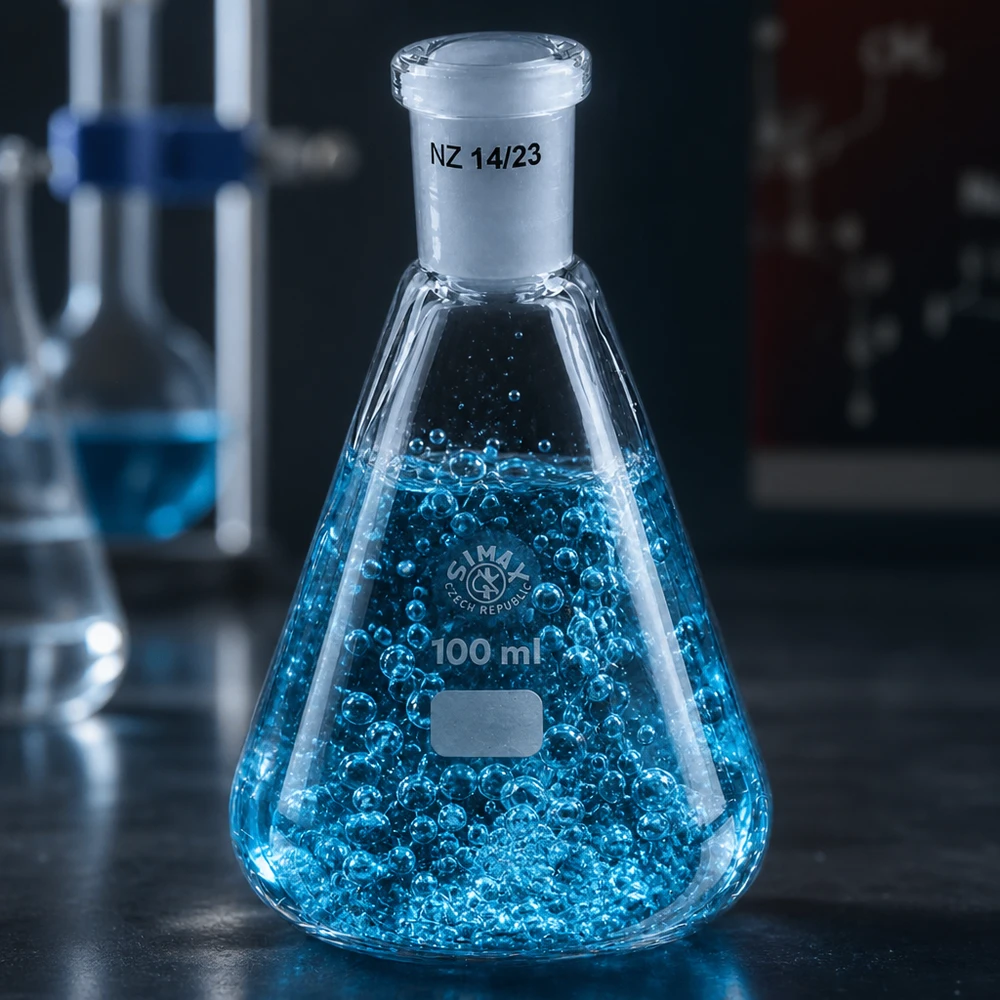 Erlenmeyerova baňka 100 ml se standardním broušeným spojem (14/23) Erlenmeyerova baňka 100 ml se standardním broušeným spojem (14/23)