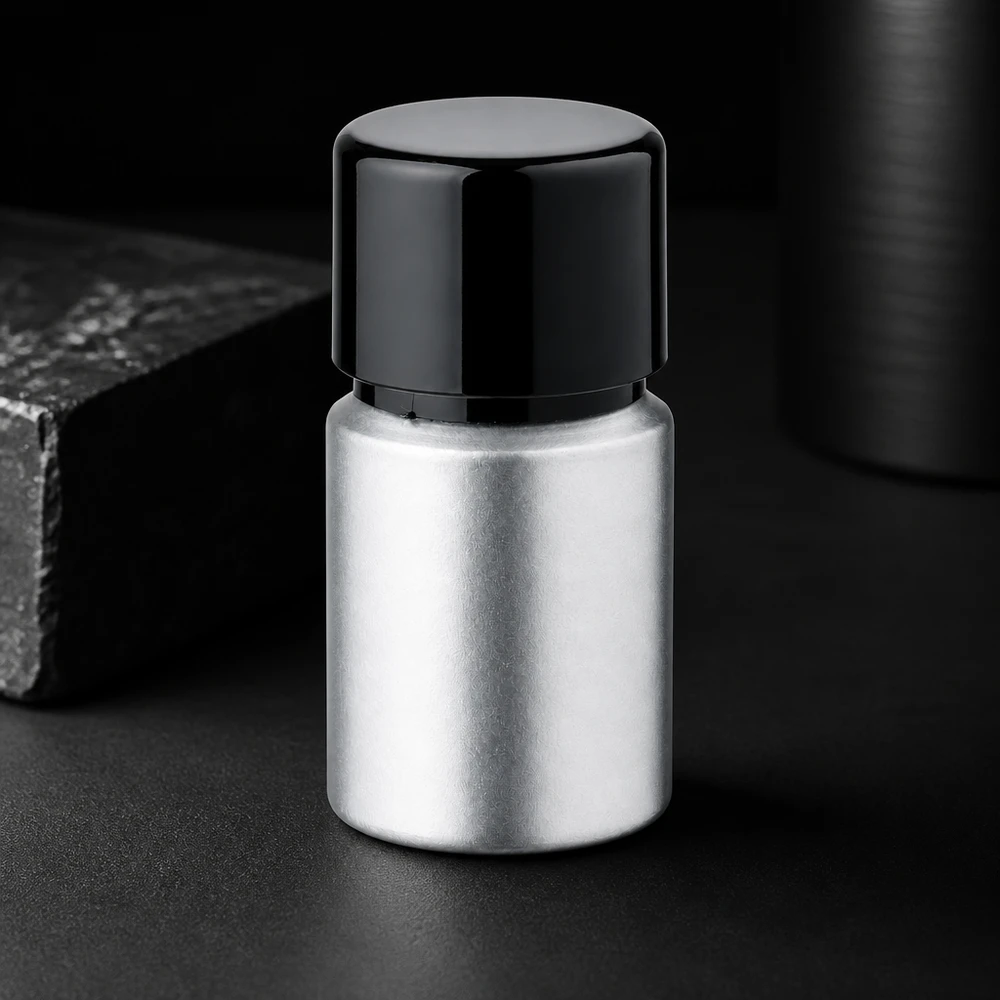 10ml mořená hliníková lahvička se šroubovacím uzávěrem Präzisions-Aluflasche 10ml mit gebeizter Veredelung - optimale Lagerung für hochwertige Flüssigkeiten