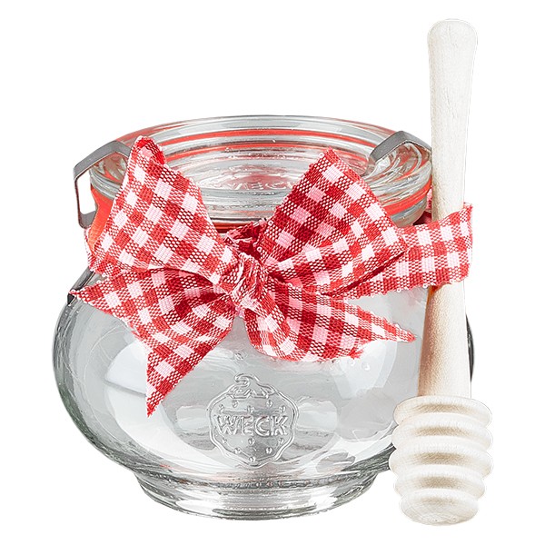 &#352;perkovnice WECK 220ml dopln&#283;n&#225; l&#382;i&#269;kou na med a ma&#353;l&#237;.