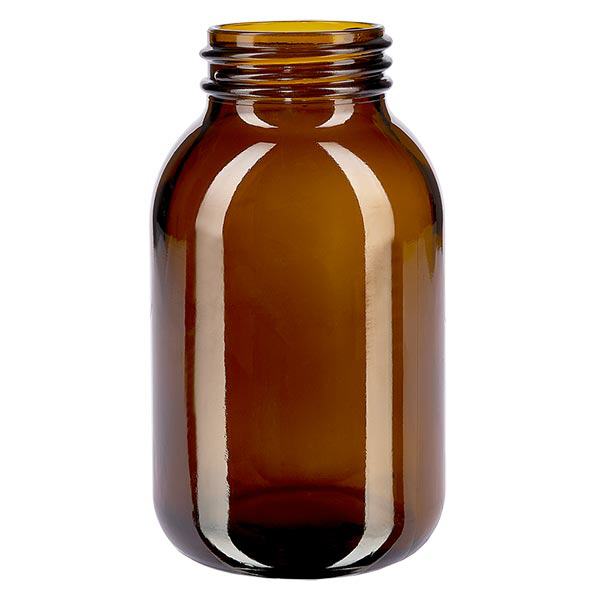 500ml l&#225;hev se &#353;irok&#253;m hrdlem z jantarov&#233;ho skla s uz&#225;v&#283;rem