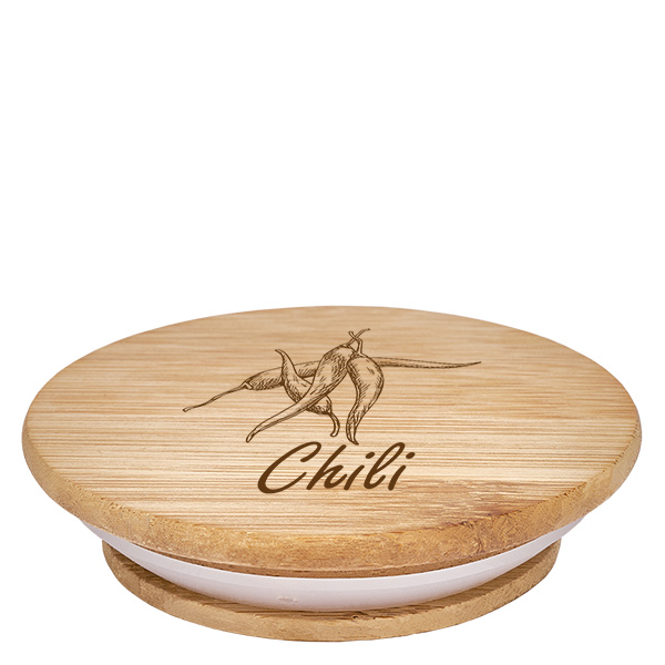 Couvercle en bois "Chilli" pour WECK RR60 Couvercle en bois "Chilli" pour WECK RR60