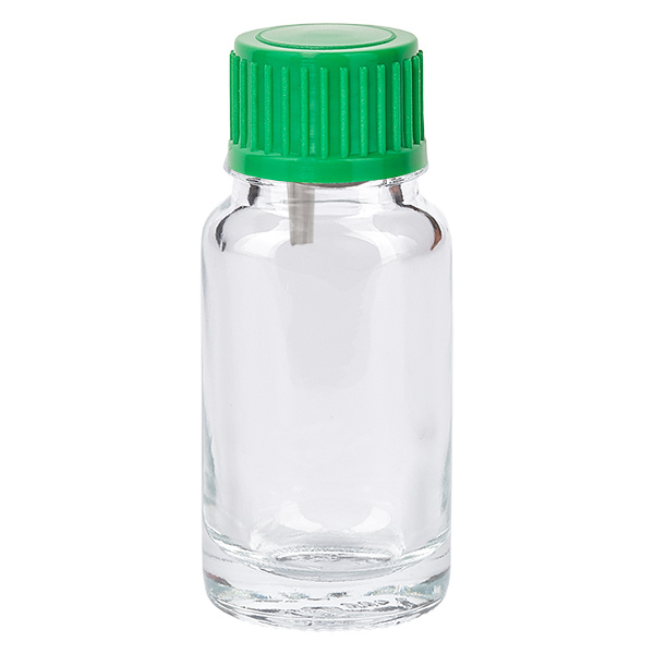 10ml lahvička s kapátkem 0,8 mm zelená standardní uzávěr ClearLine UT18/10 10ml lahvička s kapátkem 0,8 mm zelená standardní uzávěr ClearLine UT18/10