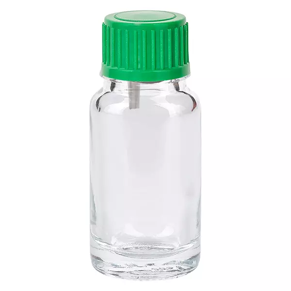 10ml lahvička s kapátkem 0,8 mm zelená standardní uzávěr ClearLine UT18/10 10ml lahvička s kapátkem 0,8 mm zelená standardní uzávěr ClearLine UT18/10