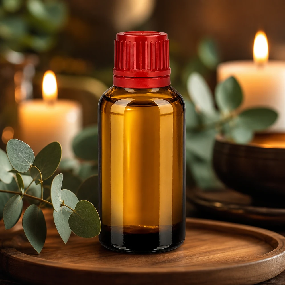 30ml láhev 11mm šroubovací uzávěr červený tamper evidentní uzávěr BrownLine UT18/30 Lichtschützende 30ml Glasflasche mit robustem roten Deckel perfekt für DIY-Mischungen und Extrakte