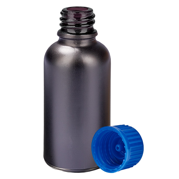 30ml láhev 11mm šroubovací uzávěr modrý standard BlackLine UT18/30 30ml láhev 11mm šroubovací uzávěr modrý standard BlackLine UT18/30