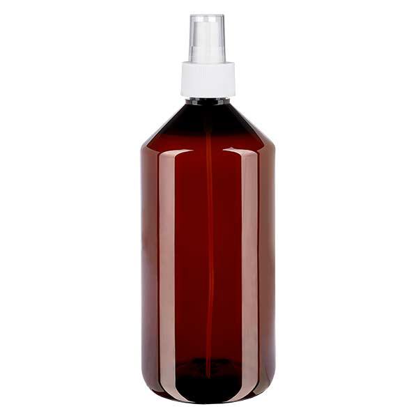 PET láhev 1000ml s rozprašovačem bílá PET láhev 1000ml s rozprašovačem bílá