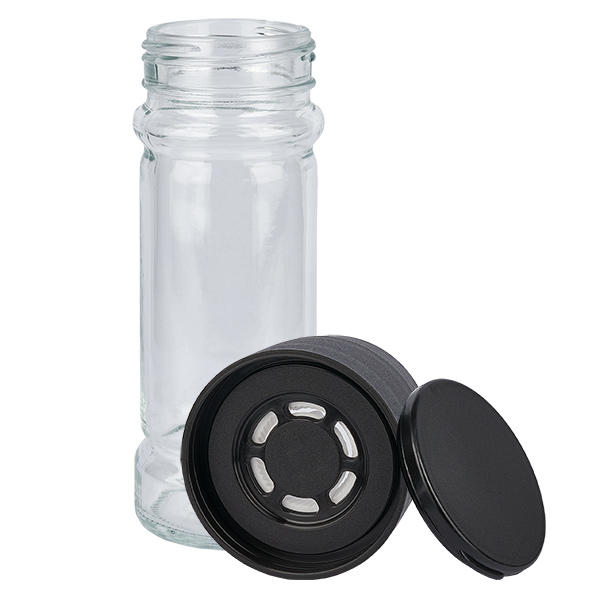 Dóza na sůl/koření 100ml s mlýnkem (hrubým) černá Dóza na sůl/koření 100ml s mlýnkem (hrubým) černá