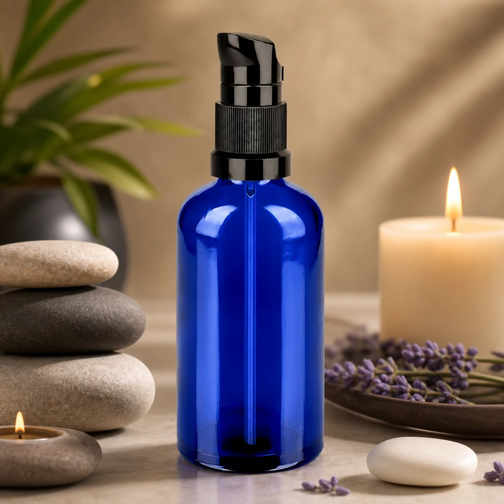 100ml lahvička s pumpičkou černá standardní uzávěr BlueLine UT18/100 100ml lahvička s pumpičkou černá standardní uzávěr BlueLine UT18/100