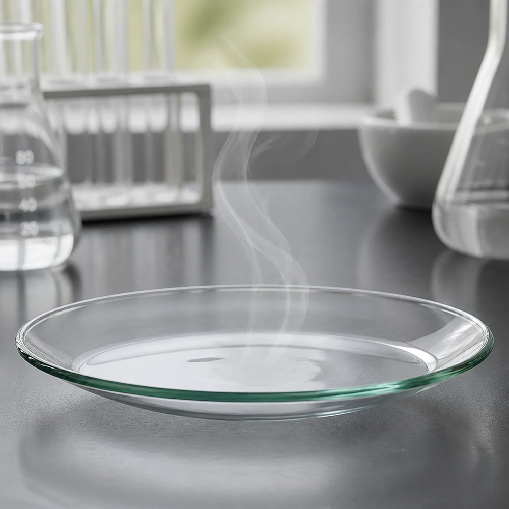 Dünne Glasschale 60mm Durchmesser mit erhöhtem Rand für kontrollierte Experimente