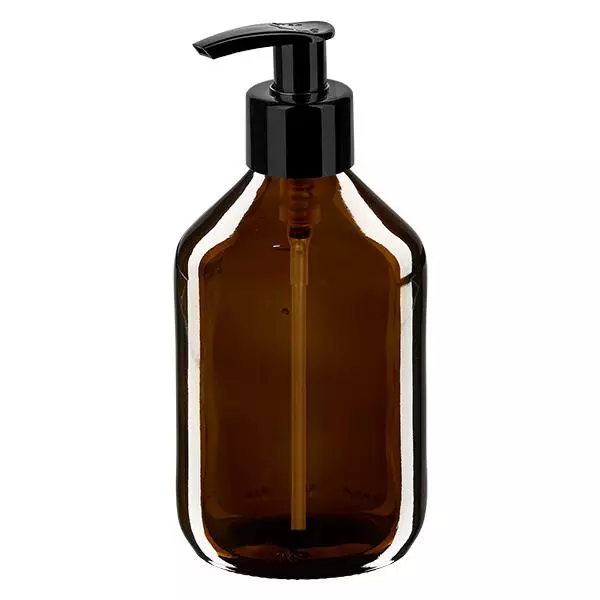300ml lahvička na léky hnědá, s dávkovací pumpičkou černá ApoGlas 300ml lahvička na léky hnědá, s dávkovací pumpičkou černá ApoGlas