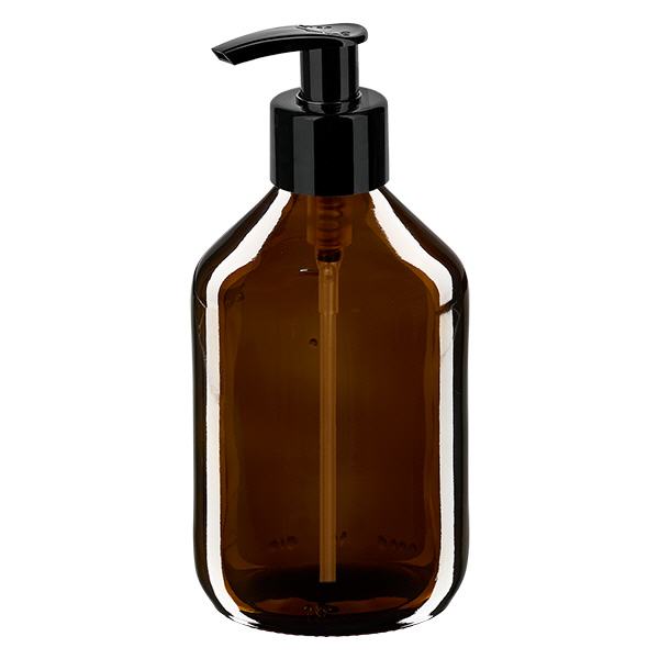 300ml lahvička na léky hnědá, s dávkovací pumpičkou černá ApoGlas 300ml lahvička na léky hnědá, s dávkovací pumpičkou černá ApoGlas