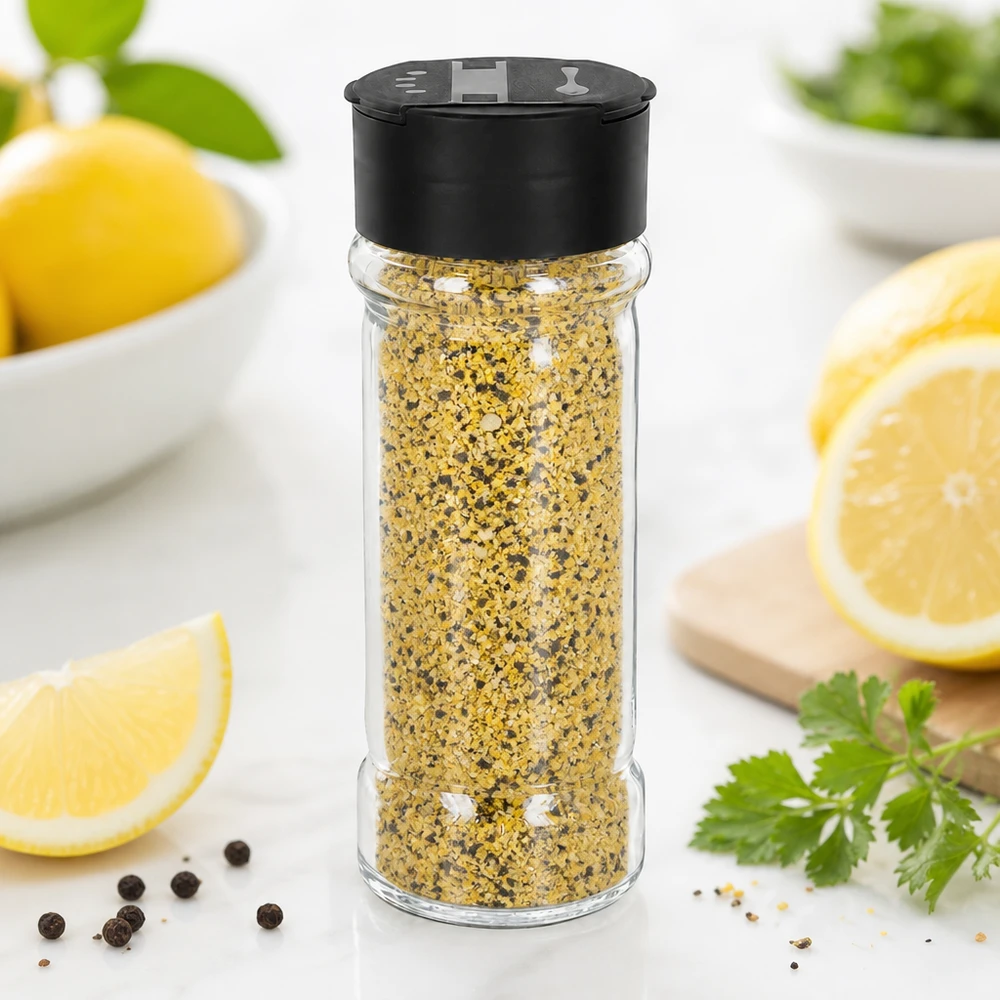 100ml Gewürzglas mit Doppelstreuer für Salz und Pfeffer in moderner Küchenumgebung