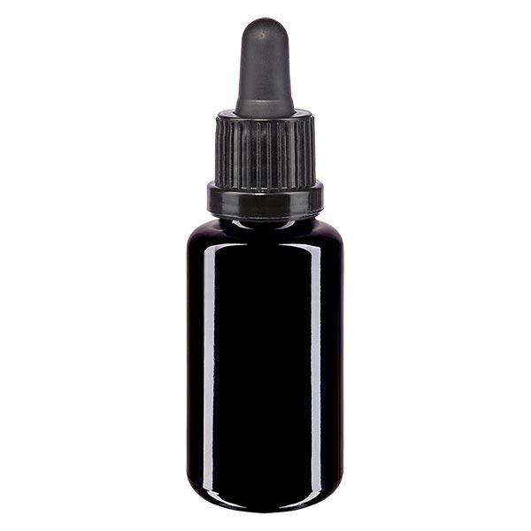 Lékárenská láhev fialová 20ml pipeta černá uzávěr s ochranou proti manipulaci. Lékárenská láhev fialová 20ml pipeta černá uzávěr s ochranou proti manipulaci.