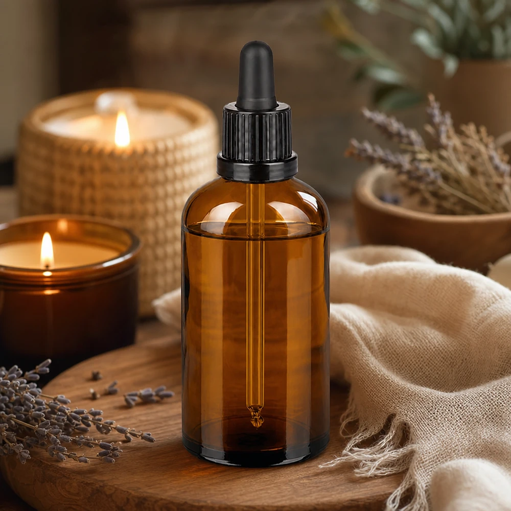 BrownLine Pipettenflasche 100ml mit schwarzem Gummitropfer für Naturkosmetik