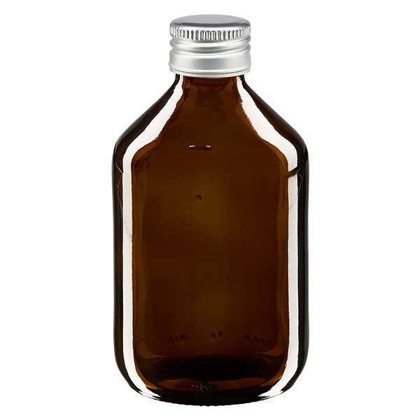 300ml lahvi&#269;ka na l&#233;ky hn&#283;d&#225;, s uz&#225;v&#283;rem st&#345;&#237;brn&#253; hlin&#237;k ApoGlas