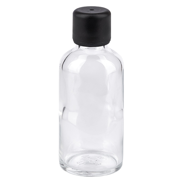 50ml láhev 6mm šroubovací uzávěr černý standard ClearLine UT18/50 50ml láhev 6mm šroubovací uzávěr černý standard ClearLine UT18/50