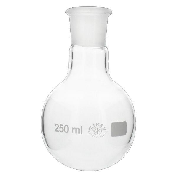Baňka s kulatým dnem 250ml se standardním broušeným spojem (29/32) Baňka s kulatým dnem 250ml se standardním broušeným spojem (29/32)