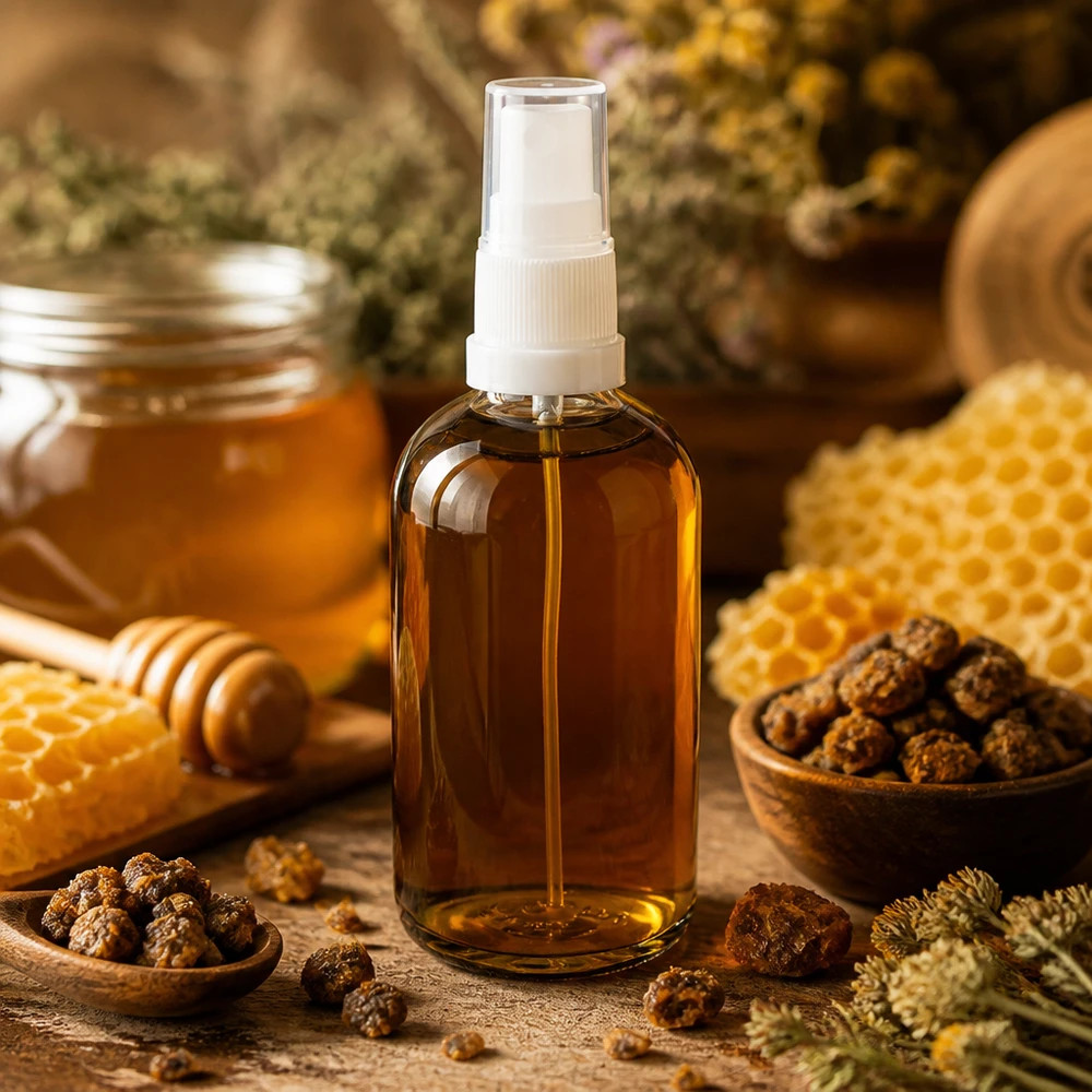Wiederverwendbare 100ml Glassprühflasche ClearLine UT18 ideal für Bienenprodukte und Kräuteressenzen