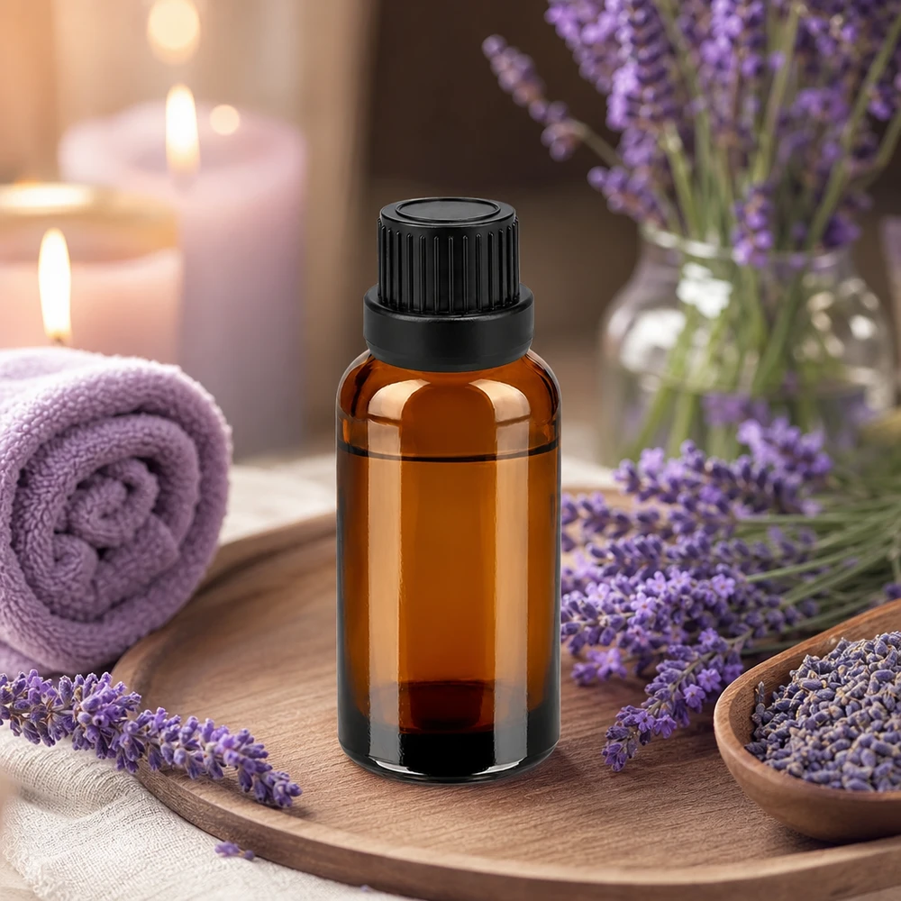 30ml lahvička s kapátkem 2mm černá tamper-evidentní uzávěr BrownLine UT18/30 Handliche 30ml Glasflasche braun mit Tropfeinsatz für präzise Portionierung von Tinkturen