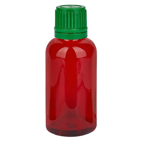 30ml lahvička 11mm šroubovací uzávěr zelený uzávěr s ochranou proti manipulaci RedLine UT18/30 30ml lahvička 11mm šroubovací uzávěr zelený uzávěr s ochranou proti manipulaci RedLine UT18/30