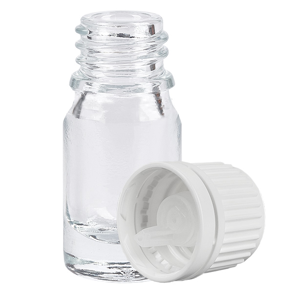 5ml lahvička s kapátkem 0,7mm bílá s uzávěrem s možností manipulace ClearLine UT18/5. 5ml lahvička s kapátkem 0,7mm bílá s uzávěrem s možností manipulace ClearLine UT18/5.