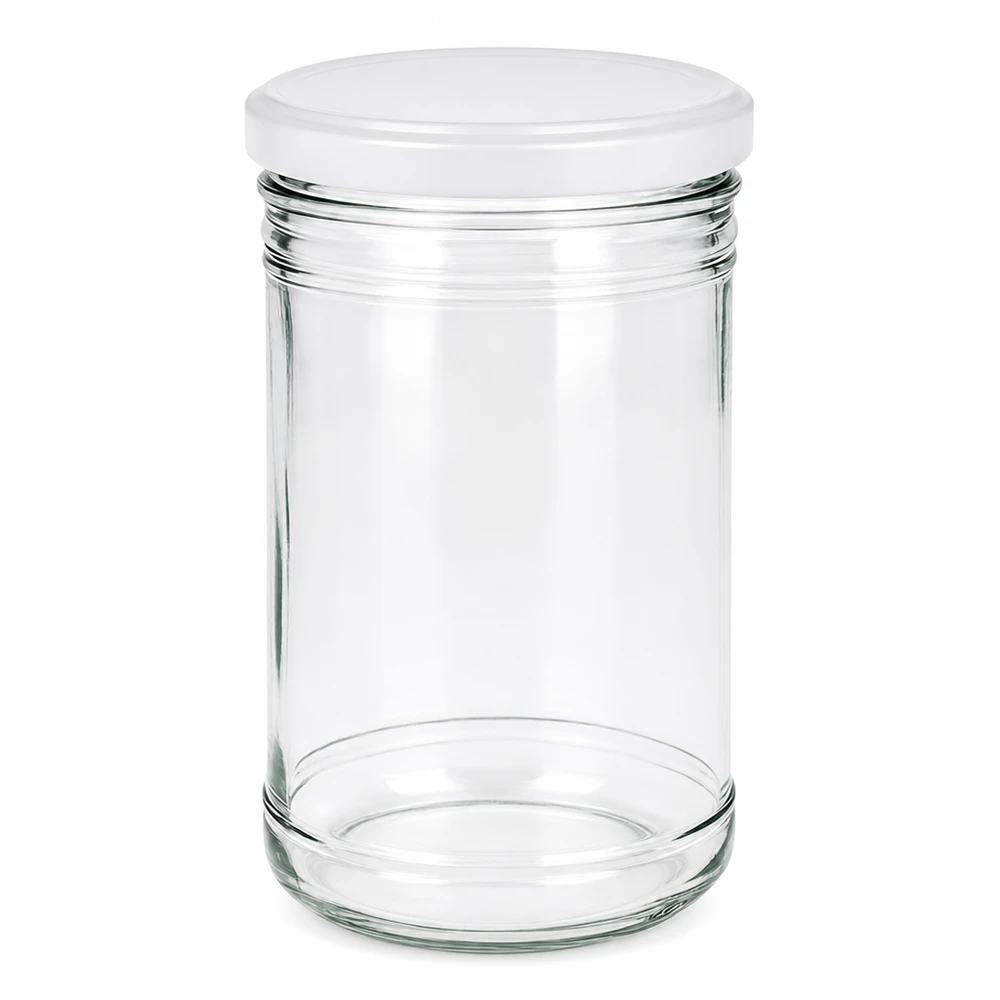1053ml sklenice s víčkem BasicSeal bílé UNiTWIST 1053ml Sturzglas mit weißem BasicSeal Deckel transparent leer UN zertifiziert Einmachglas Vorratsglas
