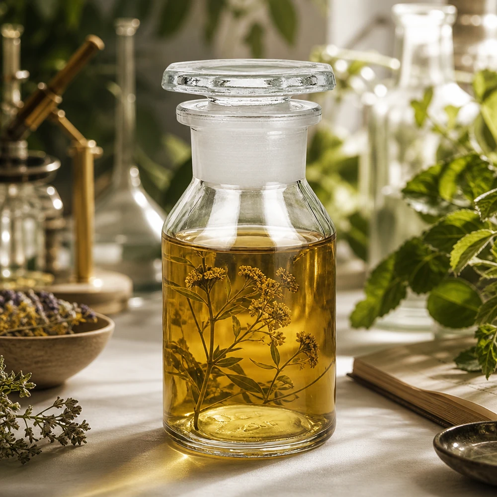 Lahvička se strmým hrdlem 50 ml čirá skleněná zátka se širokým hrdlem Klassische Laborflasche Steilbrust 50ml mit großer Weithals-Öffnung und passendem Glasstopfen