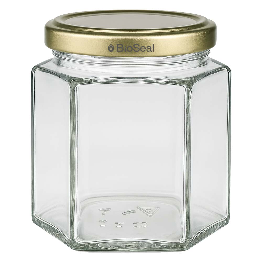 520g Honigglas mit goldenem Deckel BioSeal UNiTWIST
