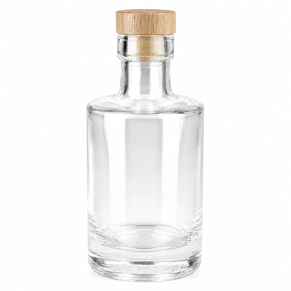 200ml Glasflasche "Marie" mit Holzgriff-Korken UNiTWIST 200ml Glasflasche Marie mit Holzgriff-Korken UNiTWIST - klares Glas, Holzverschluss, leer